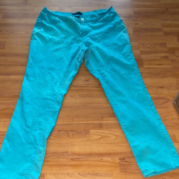 Woman’s Ashley Stewart Jeans Teal 18 - Picture 4 of 4
